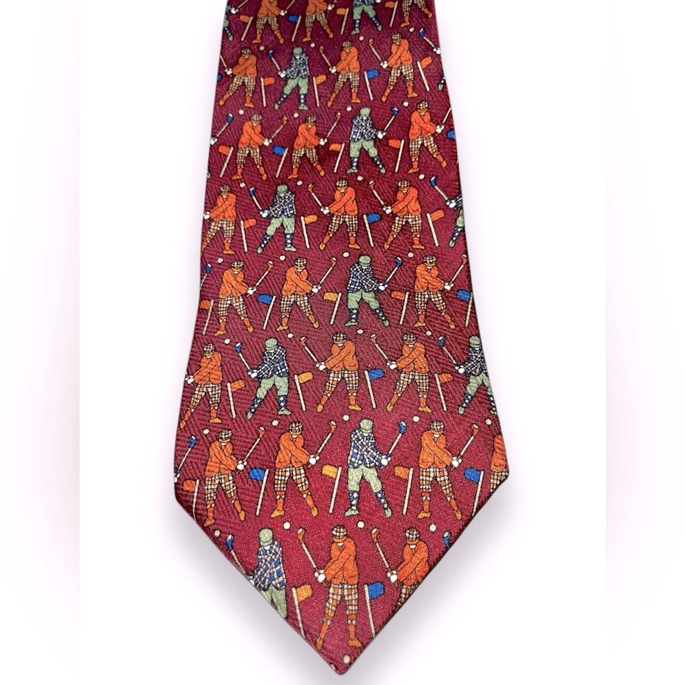 Donberry & Keats Men's Silk Tie Golfer Novelty Print Made in USA